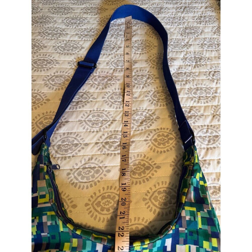 Kavu Womens Crossbody Bag With Adjustable Strap & Pixel Pattern Teal,Blue & Lime - Picture 6 of 13